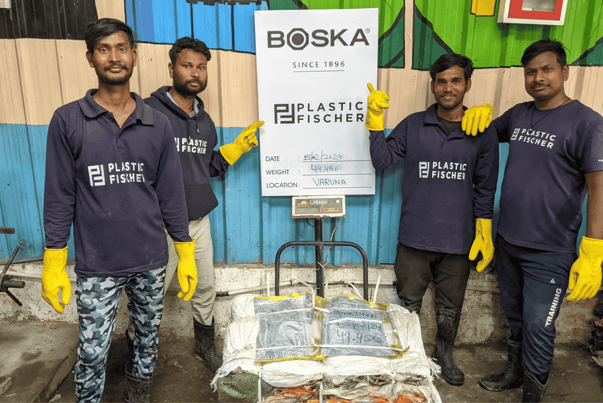 640 kg of plastic fished out of the Ganges thanks to BOSKA and its customers