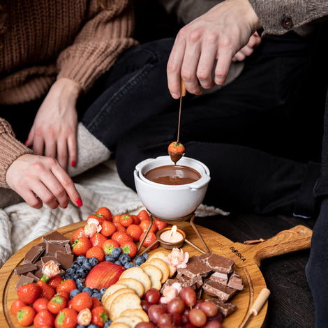 Chocolate fondue with salted caramel