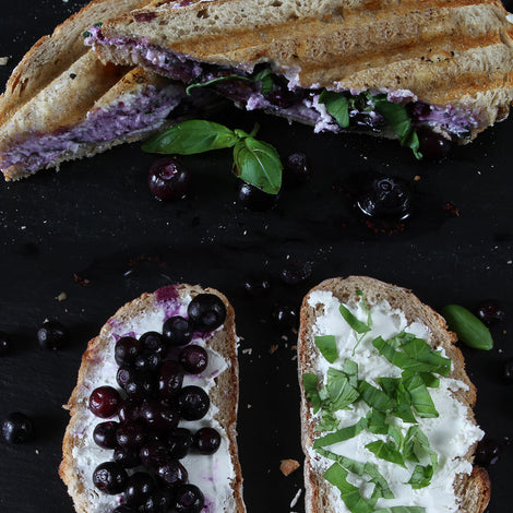 Blueberry and goat cheese grilled cheese