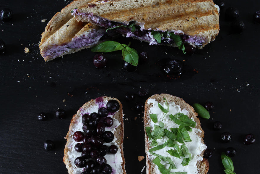 Blueberry and goat cheese grilled cheese