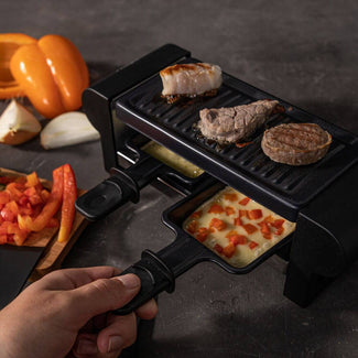 Boska Raclette Set for Cheese Melting, 8 Individual Pans, Scrapers