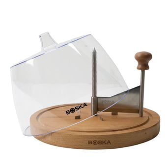 Check out this Cheese Curler, one of Boska's many gourmet cheese tools.  Effortlessly turn a mini Manchego cheese wheel into edible art., By  Pavilions
